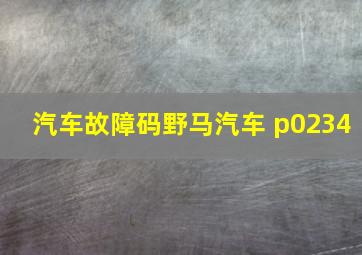 汽车故障码野马汽车 p0234